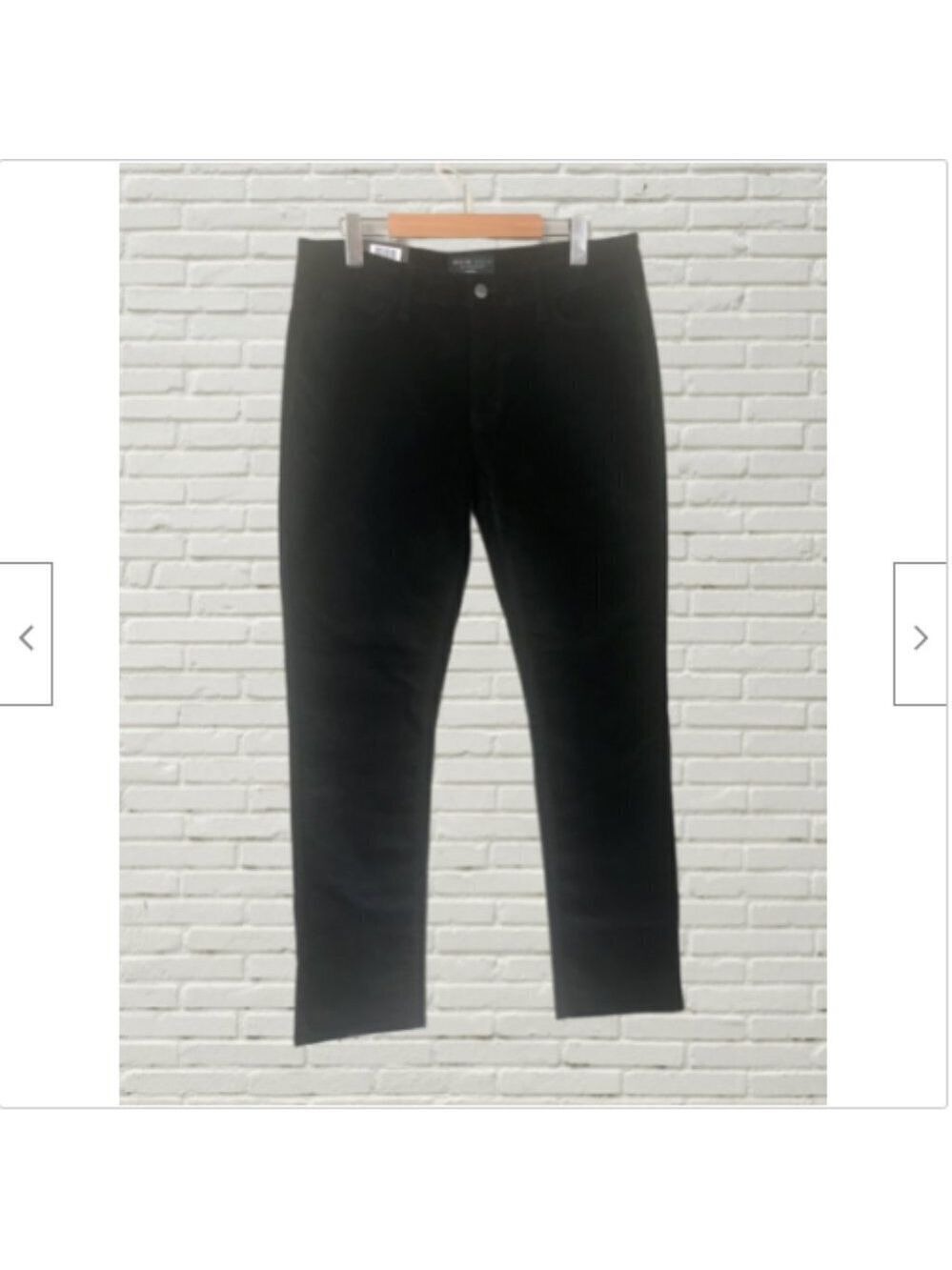 2016 Denim By Parasuco Mid-Rise Straight Corduroy Jeans in Black Size 16